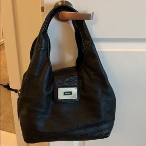Black leather DKNY vintage bag